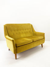 Load image into Gallery viewer, <tc>Yellow Velvet Sofa</tc>