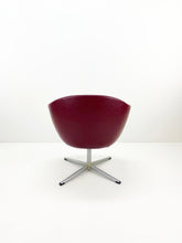 Afbeelding in Gallery-weergave laden, Vintage Bordeaux Gekleurde Draaifauteuil