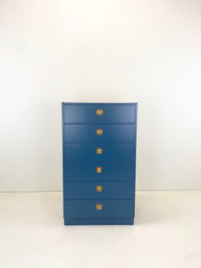 Blauwe Vintage Ladekast