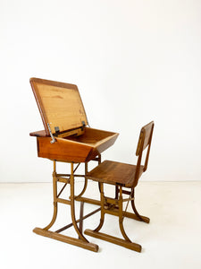 Zweedse Vintage Schoolbank