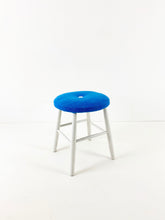 Load image into Gallery viewer, Blue Upholstered Stool
